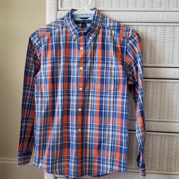 Tommy Hilfiger boys plaid long sleeve shirt - Picture 1 of 5
